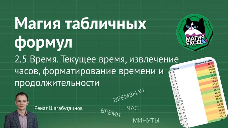 2.5 Время. Текущее время, извлечение часов, форматирование времени и продолжительности