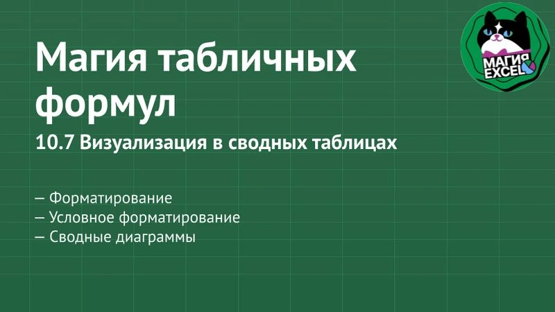 10.7 Визуализация в сводных таблицах
