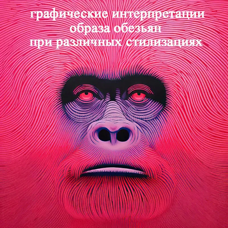 Графические интерпретации образа обезьян при различных стилизациях