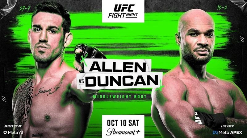 🔥UFC Vegas 122 Брендан Аллен — Кристиан Лерой Данкан: