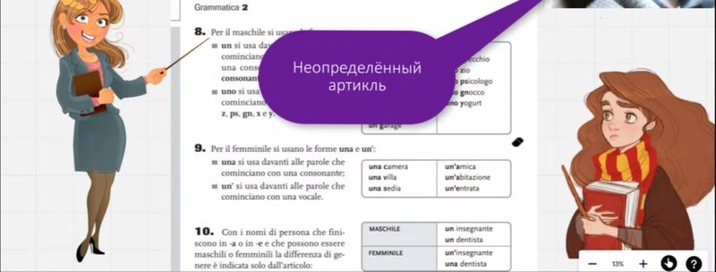 Урок 64. Неопределённые артикли в итальянском языке.
