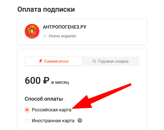 Способы оплаты на Sponsr