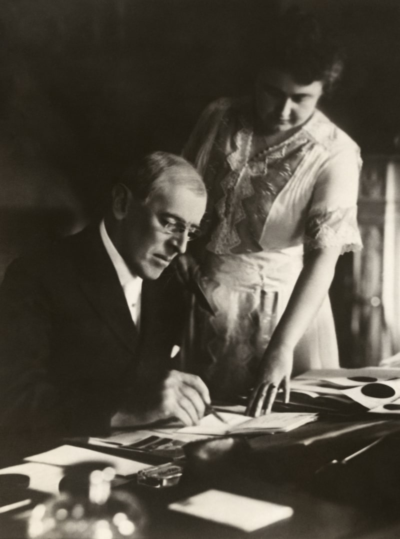 Вудро Вильсон со второй женой Эдит