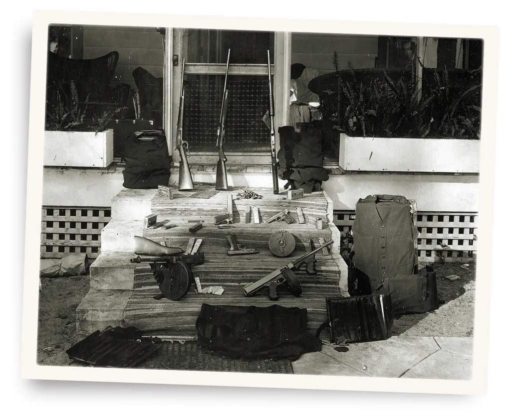 Оружие и боеприпасы, найденные федералами в доме Баркеров