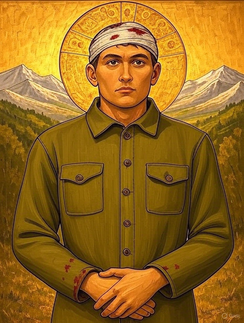 Так ИИ представляет себе русского Христа. 