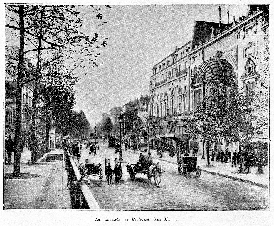 Бульвар Сен-Мартен в XIX веке. Тут родился и вырос Мельес