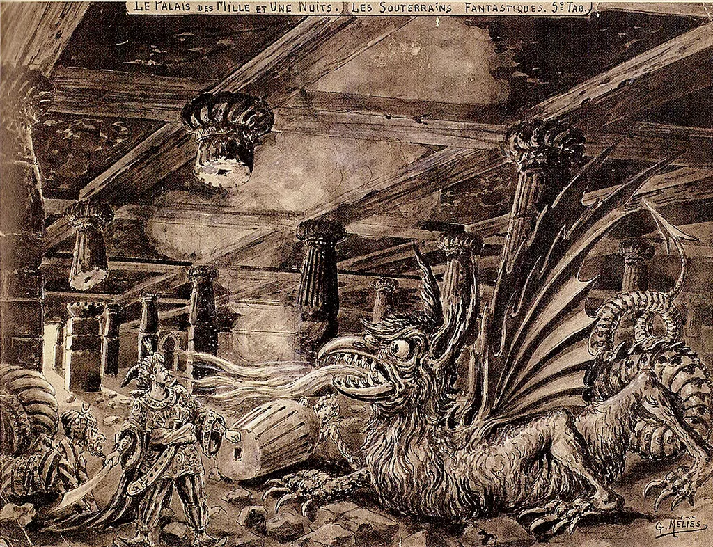 Сохранилось множество эскизов к фильмам Мельеса