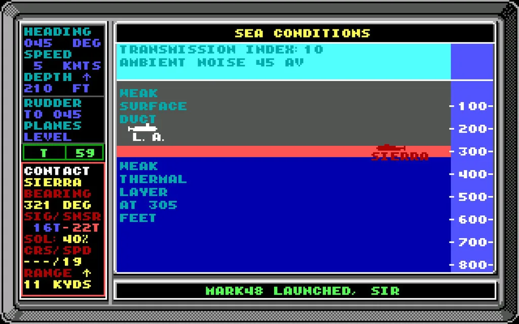 Отстреливать батитермограф в начале каждой миссии, как в Hunter/Killer, Sub Command и Dangerous Waters вам не придётся. Но у каждого слоя скачка есть свои параметры. А условия прохождения звука подо льдом (если он есть) заметно меняются.