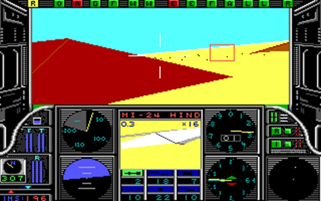 Ближний Восток. Модель Ми-24 очень условна, конечно. Но замечательно то, что он взлетает со своей базы. И время от предупреждения о взлёте до его появления соответствует дистанции до базы. А если по этой базе жахнуть, летать вражьи вертолёты перестанут. Не во всяких современных играх такое есть.