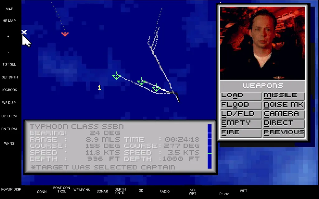 Вот примерно таким трёхторпедным залпом с полностью ручным наведением топится пр. 941. Это происходит уже в третьей миссии кампании. И тоже глупость: подобная атака может привести к моментальной ядерной эскалации глобального уровня.