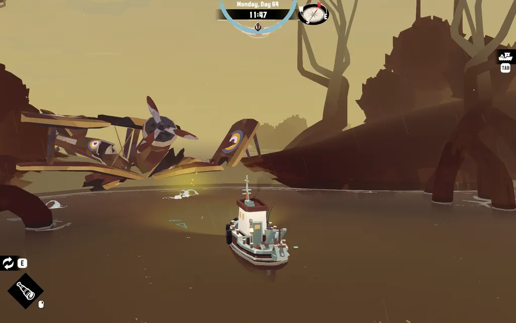 Действие игры происходит в нашей вселенной. Вроде бы в 1927 году. Сейчас мы успешно заплыли в мангровый архипелаг и ищем там всякое разное.