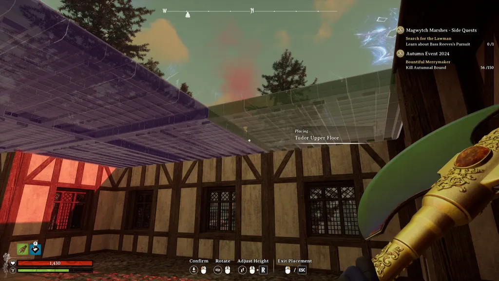 Достраиваем первый этаж. Полезное свойство Nightingale - там можно спроектировать дом целиком, а потом просто подкладывать материалы в любой точке.