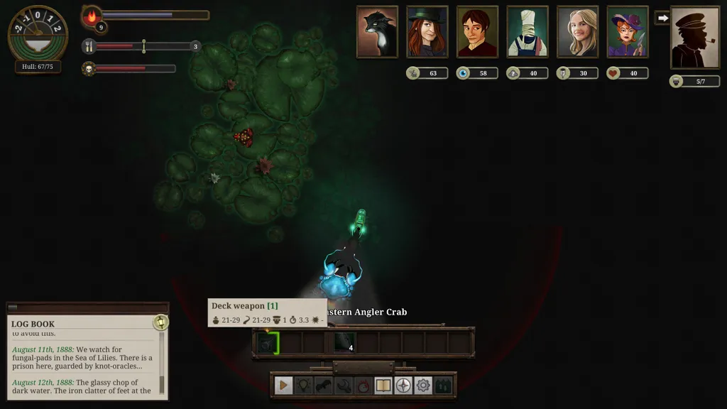 Силы неравны, но правильная тактика решает: в бою с этим крабиком неплохо работает движение задним ходом; хорошо также поставить на вахту механика, дающего прирост мощности машин.