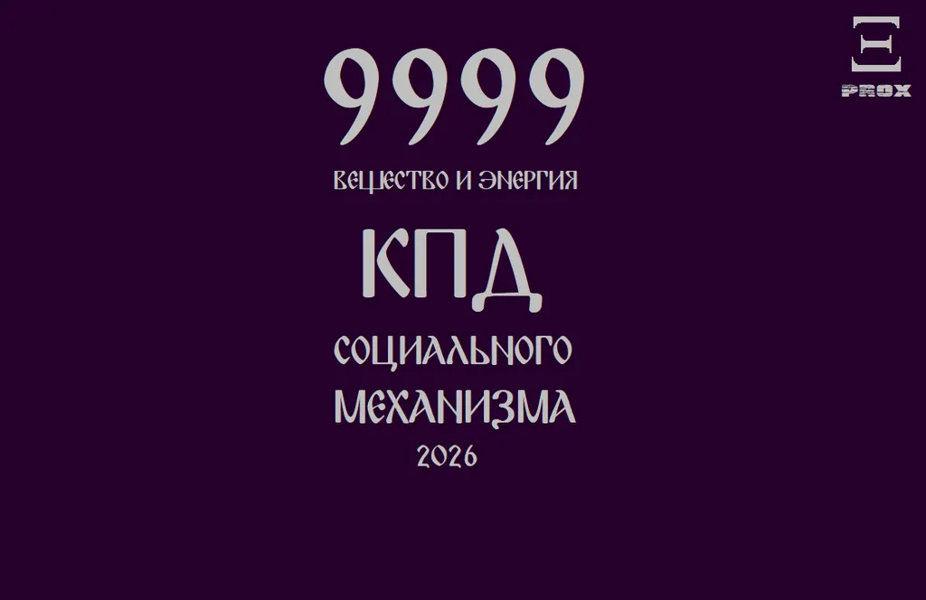 «9999»: Вещество и Энергия. Часть вторая: КПД социального механизма.