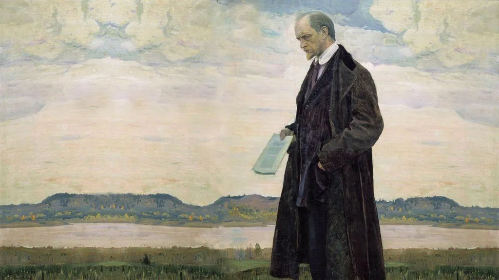 Картина «Мыслитель (портрет профессора И. А. Ильина)» работы М. В. Нестерова (1922).