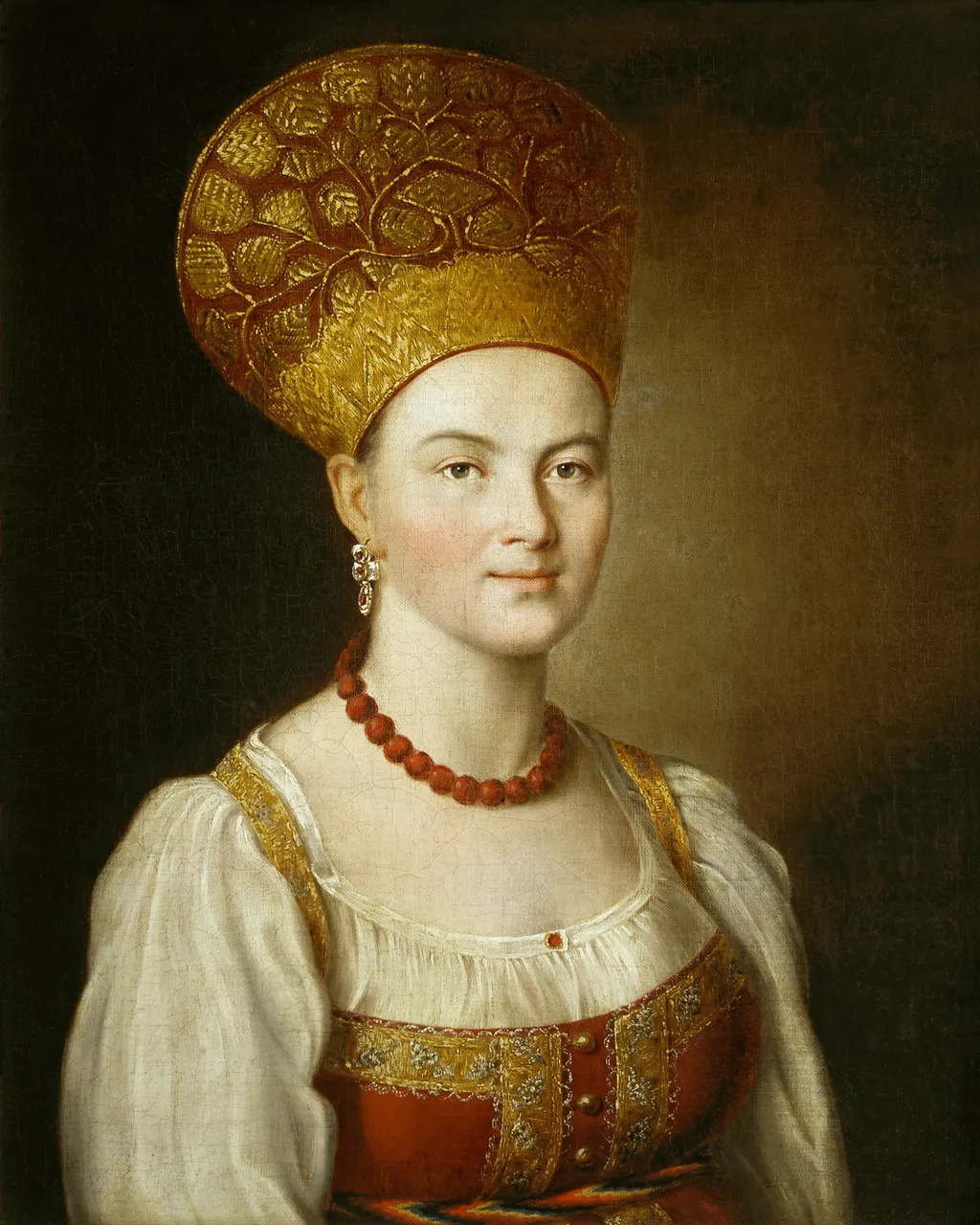 И. П. Аргунов. "Портрет неизвестной крестьянки в русском костюме" (1784).