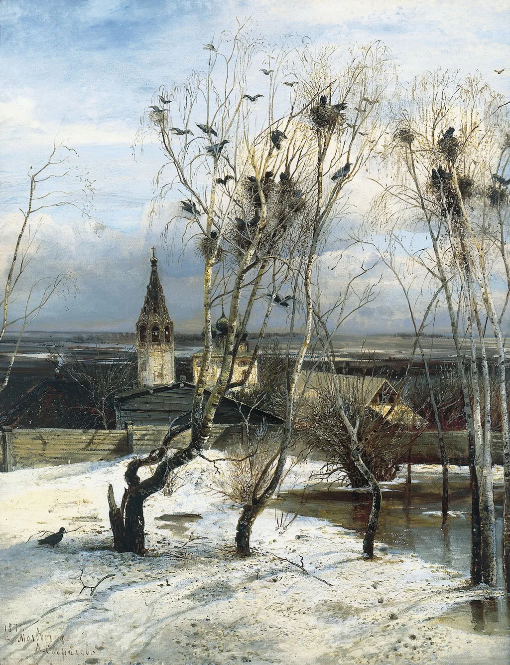 А. К. Саврасов. "Грачи прилетели" (1871). Государственная Третьяковская галерея.