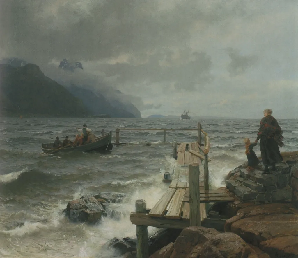 Г. Гуде. "Свежий бриз с норвежского побережья" (1876).