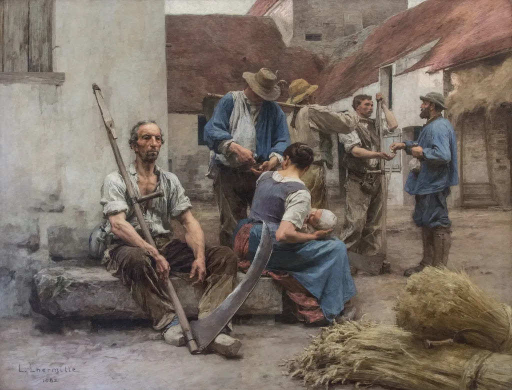 Л. Лермитт. "Расчёт за уборку урожая" (1882).