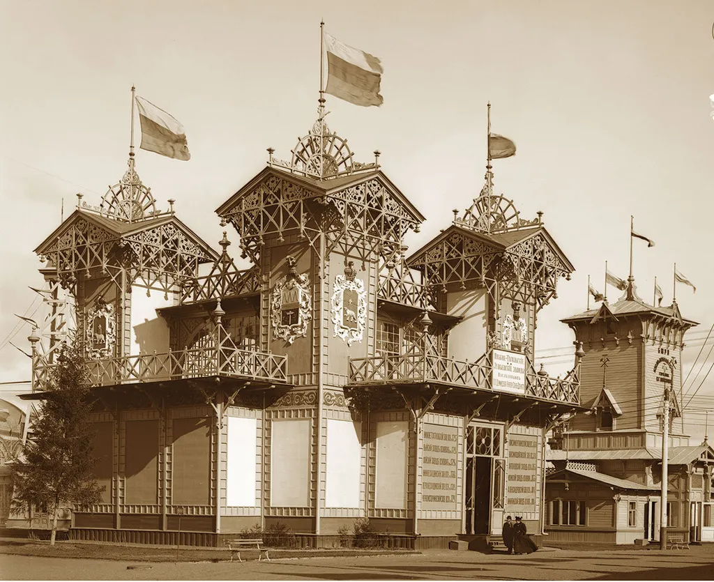 Павильон Нижнетагильских заводов. XVI Всероссийская промышленно-художественная выставка 1896 года в Нижнем Новгороде.  