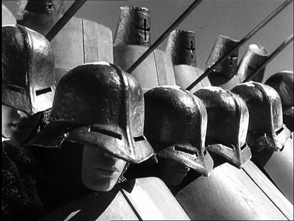 Кадр из кинофильма С. М. Эйзенштейна "Александр Невский" (1938).