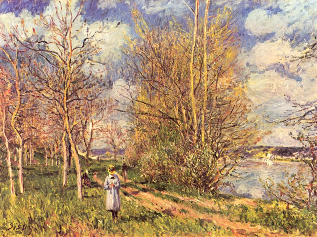 А. Сислей. "Лужайки весной" (1880-1881).