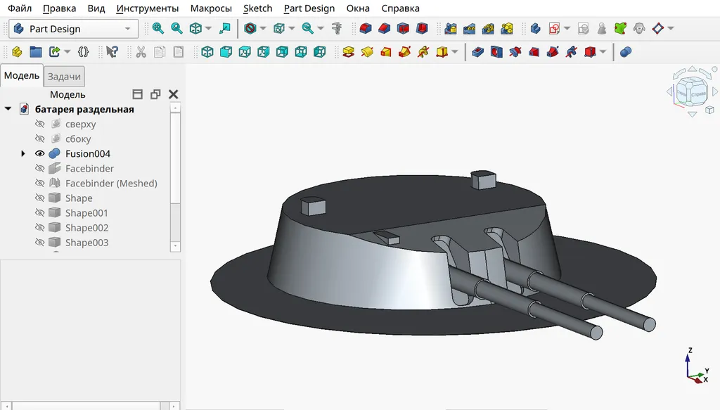 Модель в FreeCAD 1.0.1