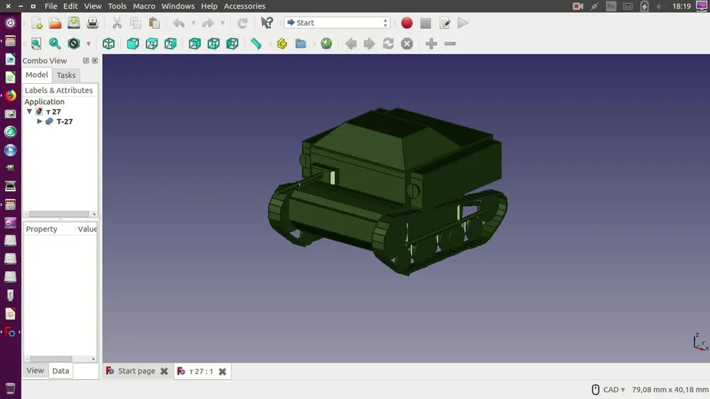 Т-27 выполненная начинающим моделистом.