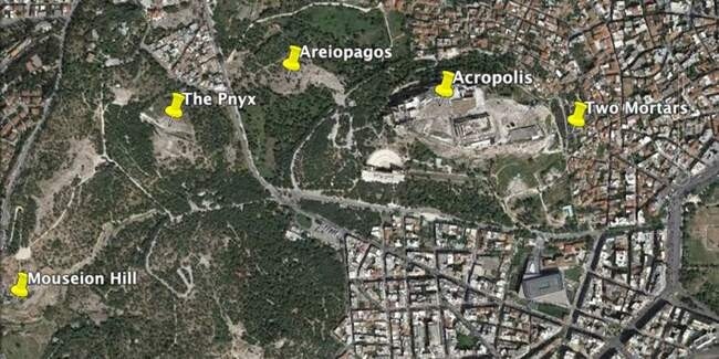 Схематично - Акрополь и позиции арты