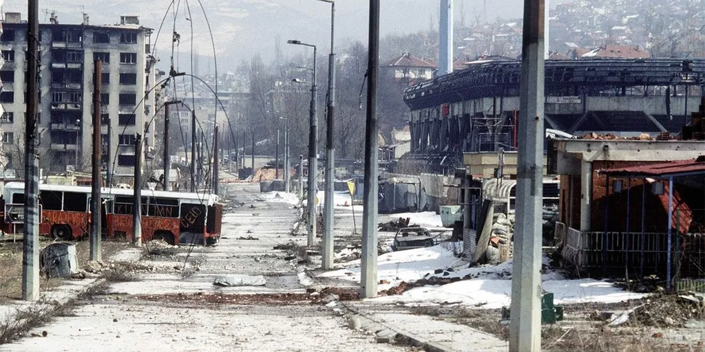 Район Грбавица после боев
