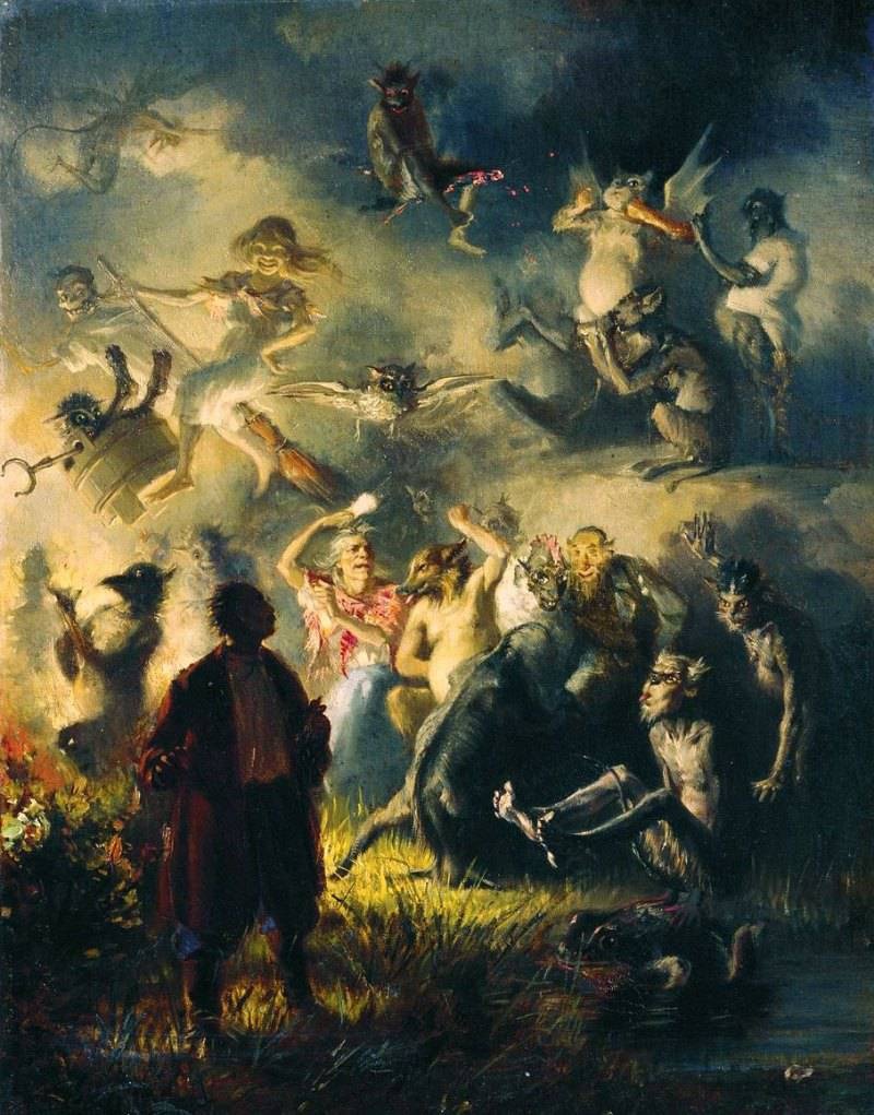 Самая нехарактерная картина — иллюстрация к «Пропавшей грамоте» Гоголя