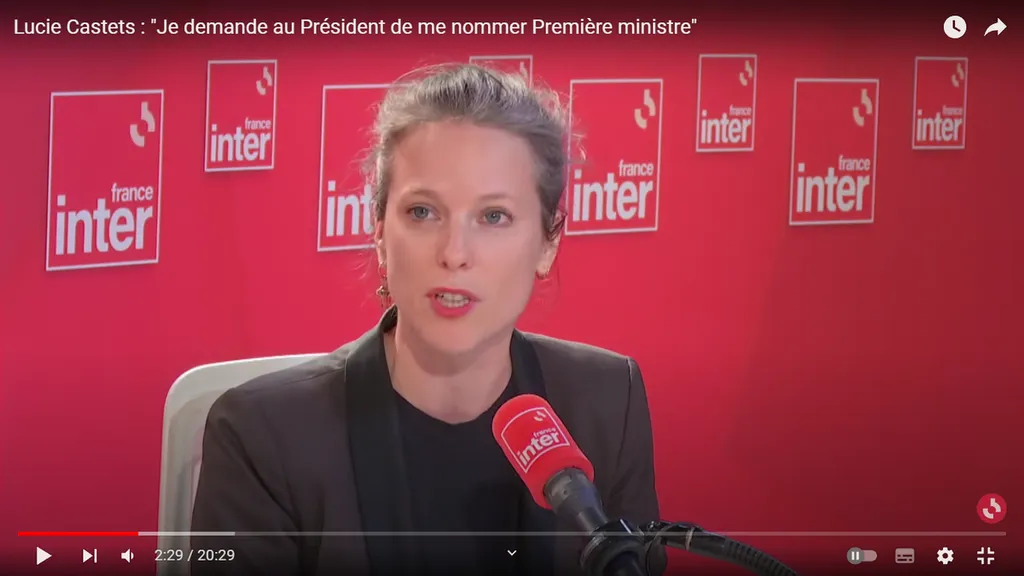 Люси Кастэ. В передаче на радио FranceInter. Скринщот из передачи.