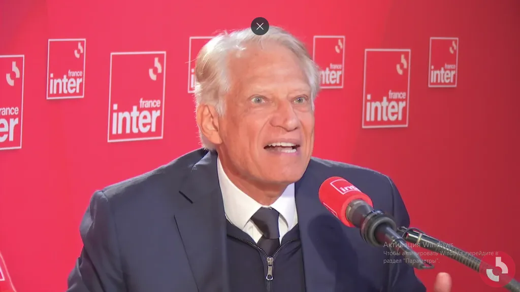 Доминик де Вильпен в передаче France Inter. Скриншот из передачи с сайта France Inter.