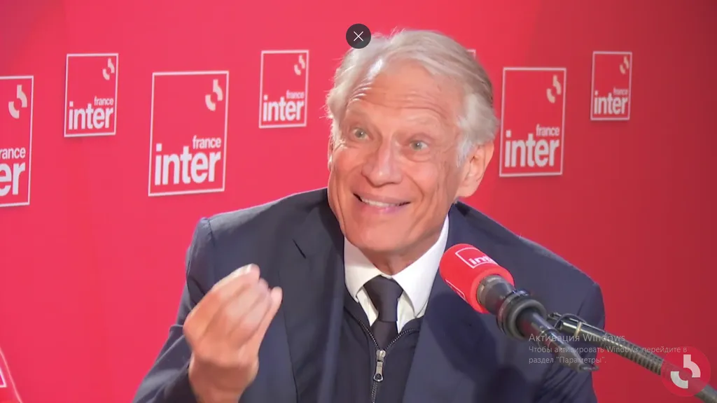 Доминик де Вильпен в передаче France Inter. Скриншот из передачи с сайта France Inter.