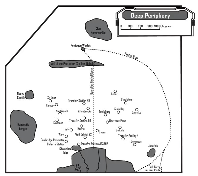 Видна "Дорога Исхода" и сама территория миров Кланов.