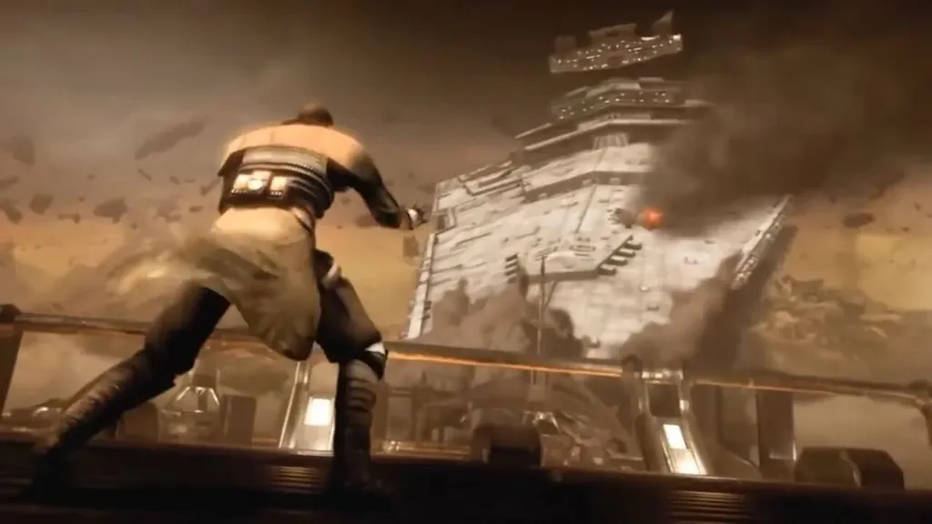 Кадр из игры. Всё же, его надо было "уронить"...