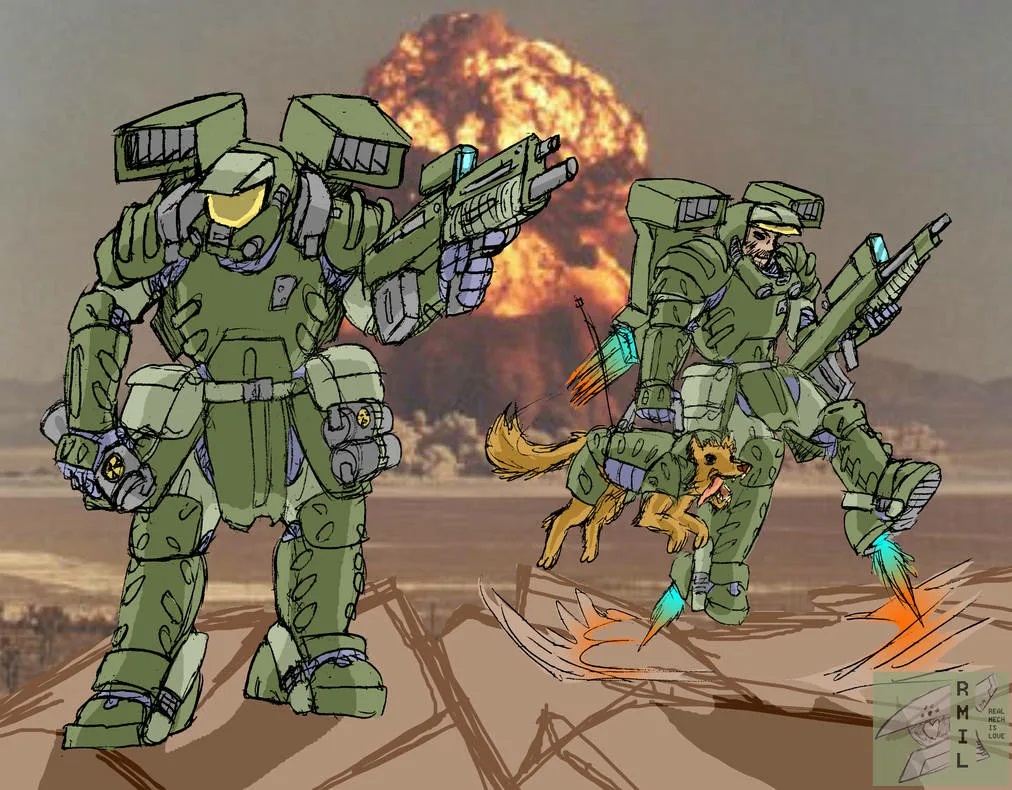 Мужик с пёселем - из К9? Сурово...