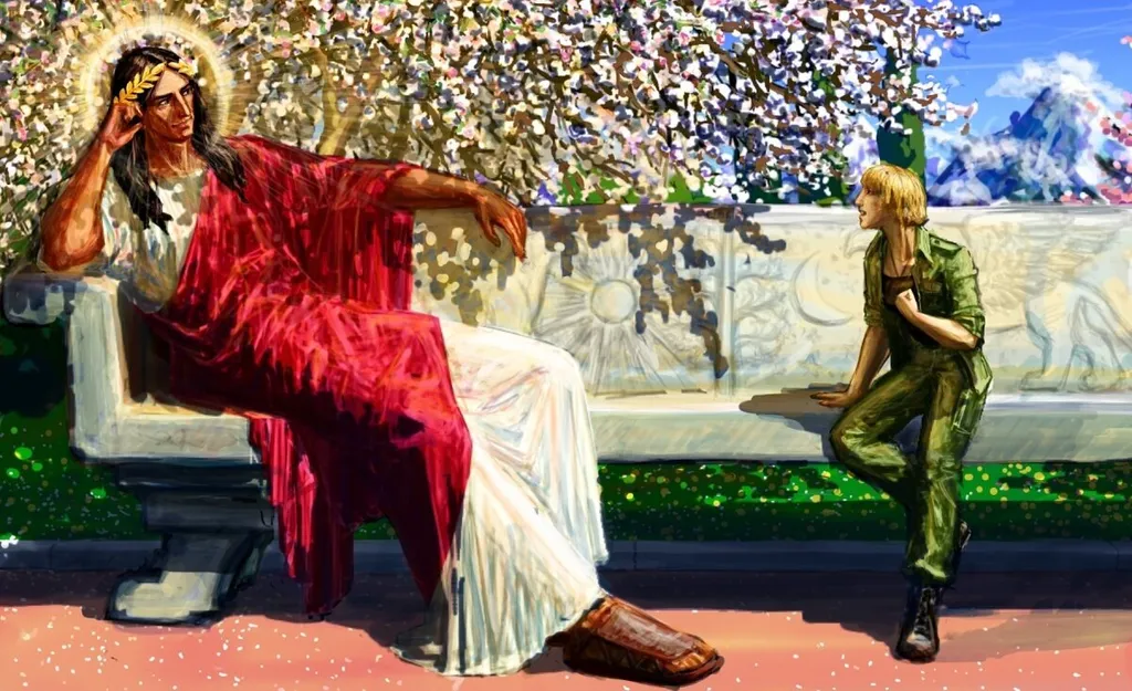 С Императором - Оливия? Кстати, почему она в форме, а он вот так одет?