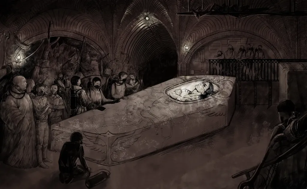 Самого корабля в Сети нет, а вот Конрад в капсуле - пожалуйста...