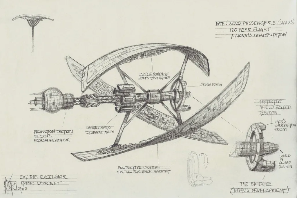 Корабль из "Пассажиров"... Если что - все на борту спали. Иначе - очень уж долго лететь было...