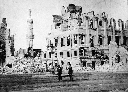 Руины Александрии после обстрела английской корабельной артиллерии, 1882 год.