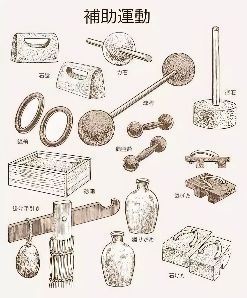 Стандартный набор инструментов для занятий карате на Окинаве