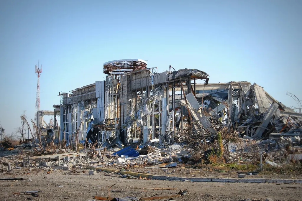 The destroyed terminal of the Luhansk Airport. PHOTO: ANNA-News