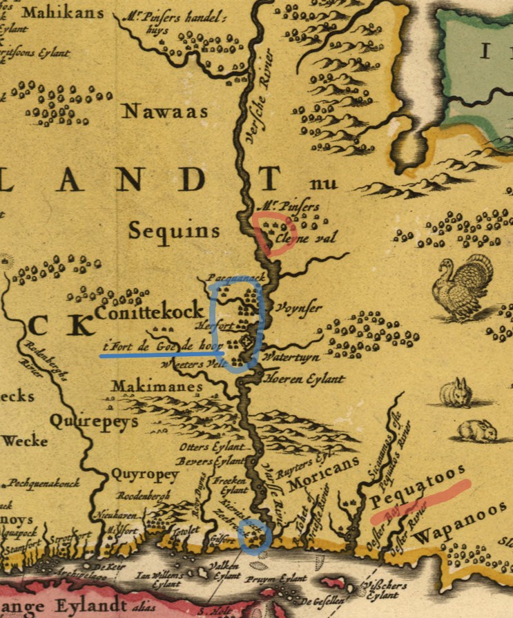 Полупустынный правый берег и совершенно пустынный левый. Ситуация начнет меняться только после притока в долину реки Коннектикут колонистов из Новой Англии, которые начнут развивать здесь сельское хозяйство.