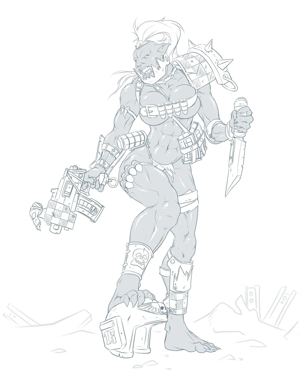 — Юдишки, вы там зогнулись ффсе, штоле? — тут же спросит в ответ даже изрядно отбитая еретической сменой пола орчиха широко известного в узких кругах художника-иллюстратора DOOM13.