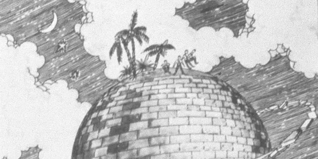 Кирпичная луна. Первый навигационный спутник и обитаемое долговременное космическое сооружение в истории мировой фантастики. Экипаж подпрыгиваниями изображает точки и тире в сеансе оптической космической связи. На момент написания — высшей степени научно. Без малого двести лет спустя — в главном автор прав!