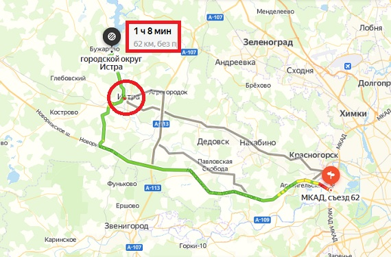 Маршрут с Яндекс карты