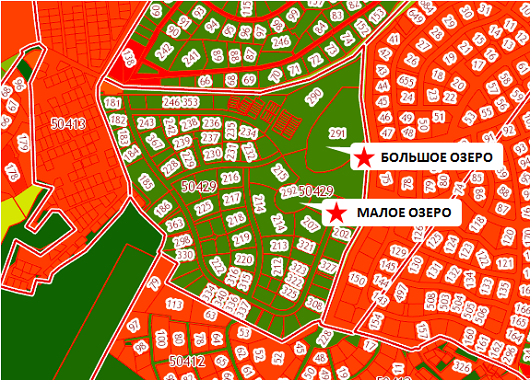 Кадастровая карта участка поселка Онегино