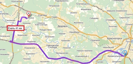 Схема проезда в КП Иволги через Новорижское шоссе