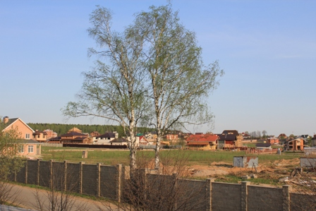 Пустующие участки за забором коттеджного поселка "Русская деревня"